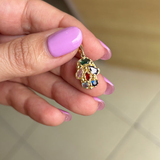 Hamsa set with colorful stones
