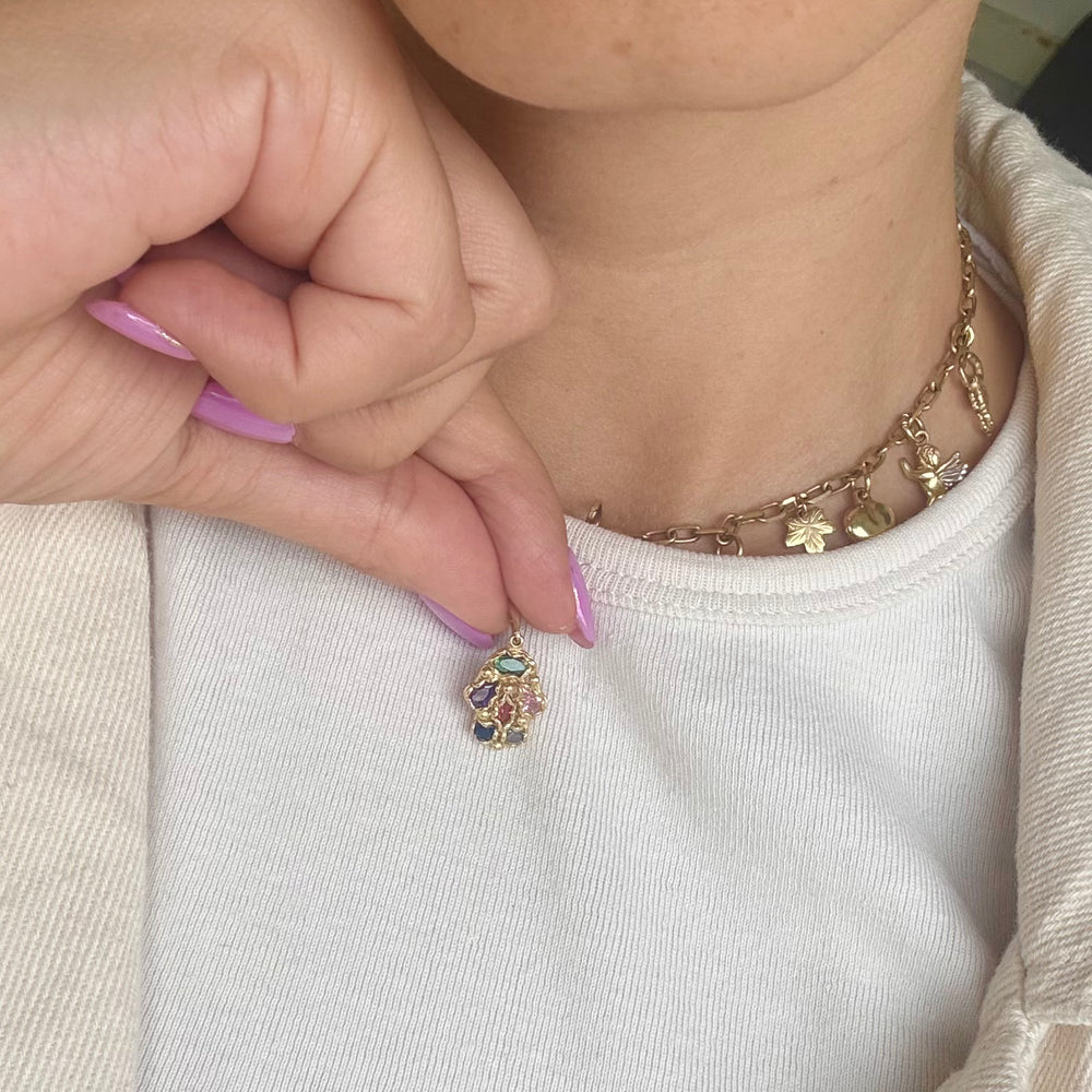 Hamsa set with colorful stones