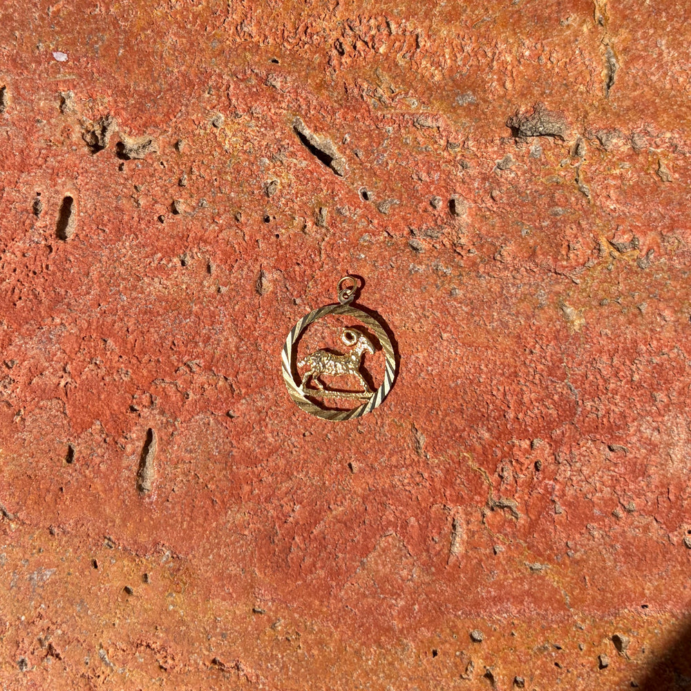 Detailed oval Aries pendant
