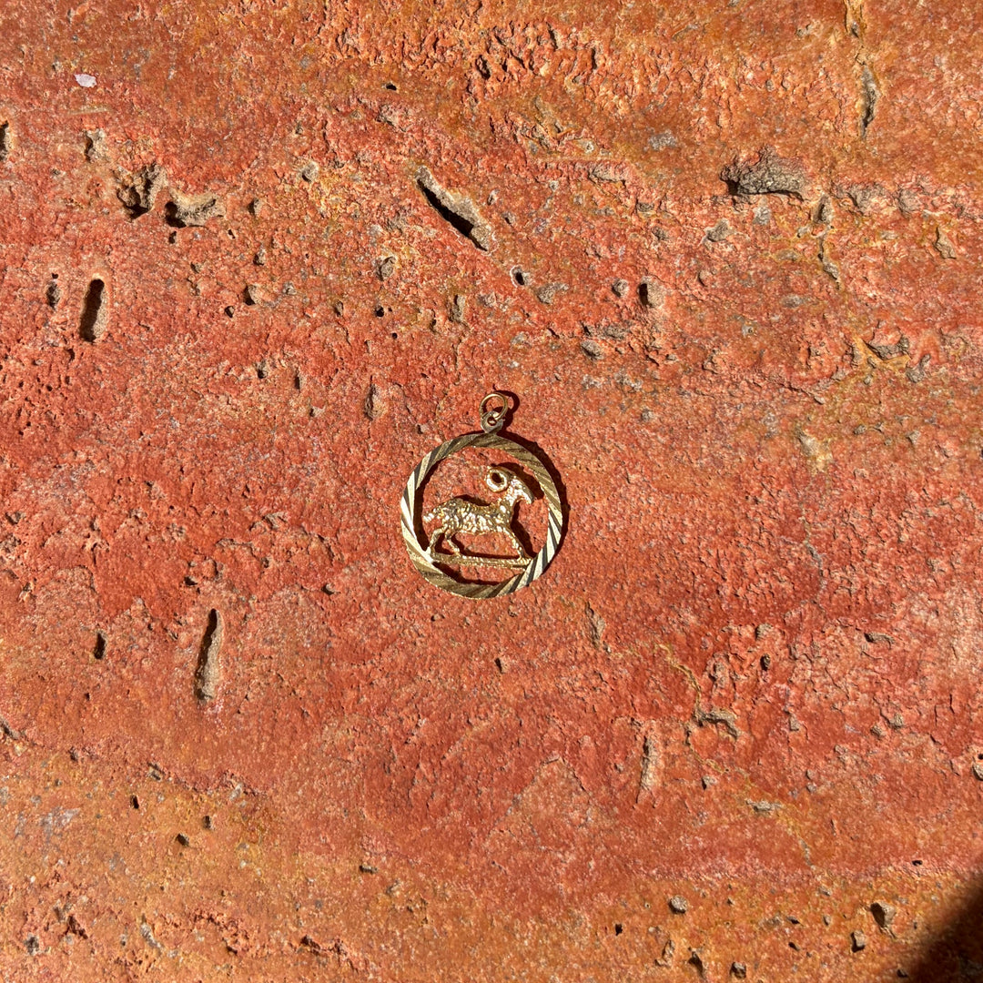 Detailed oval Aries pendant
