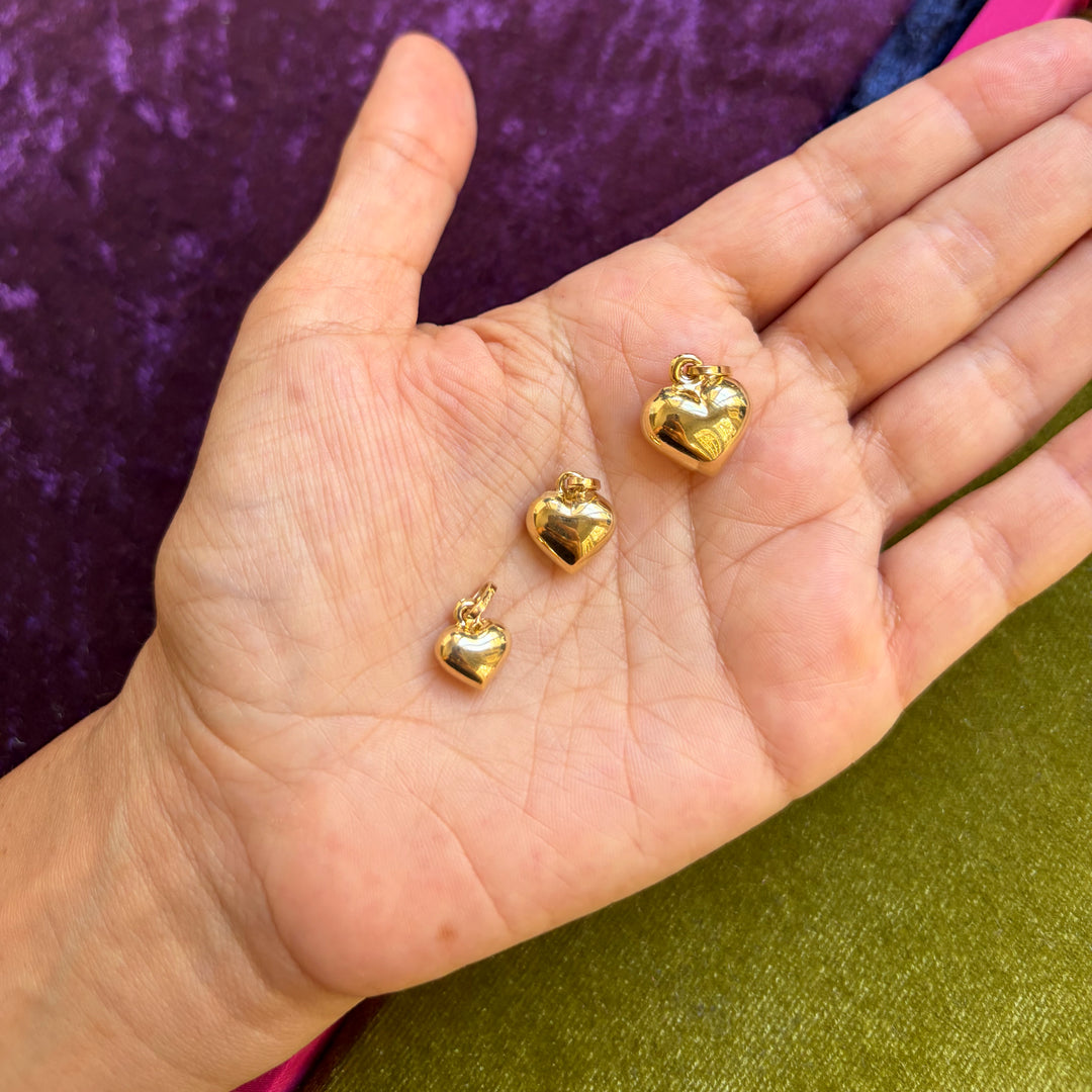 Medium heart puffy charm