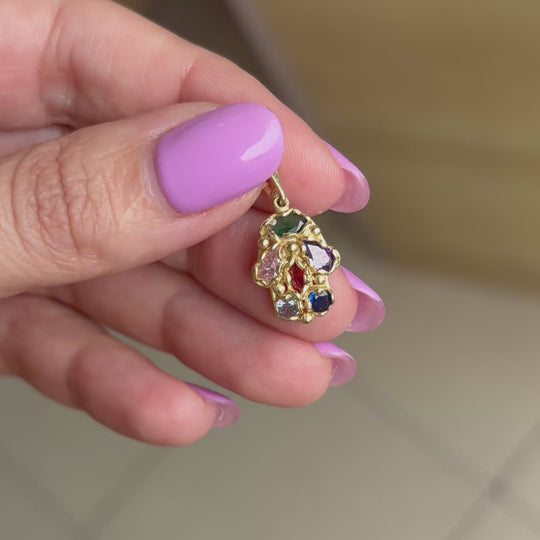 Hamsa set with colorful stones